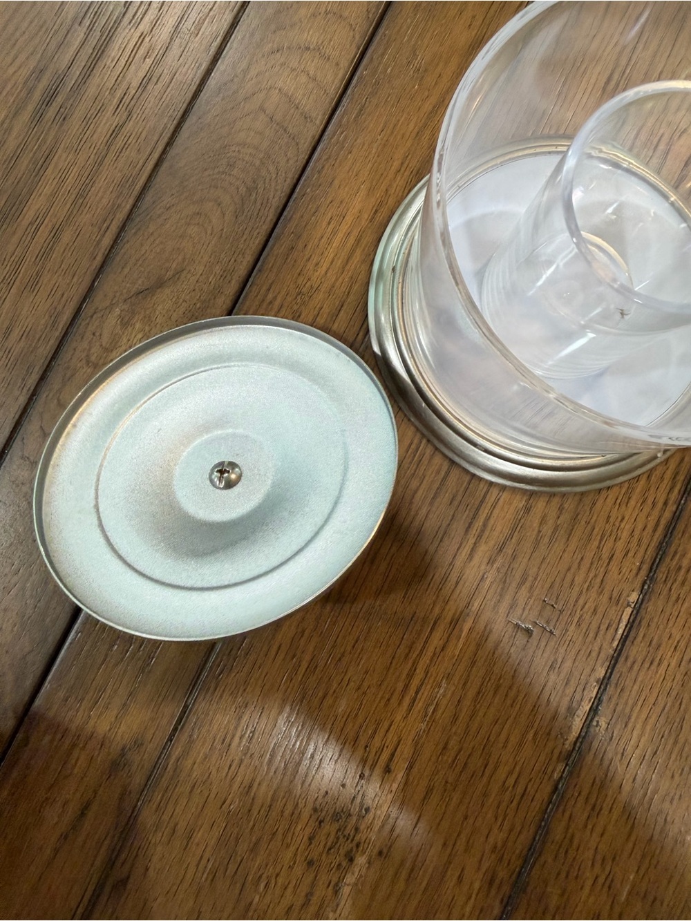 Brushed Silver clear Storage Canister with Lid - Picture 4 of 7